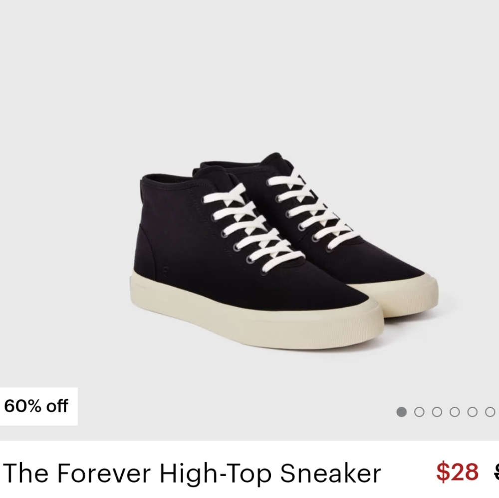 Everlane Forever high top sneakers size 7.5
